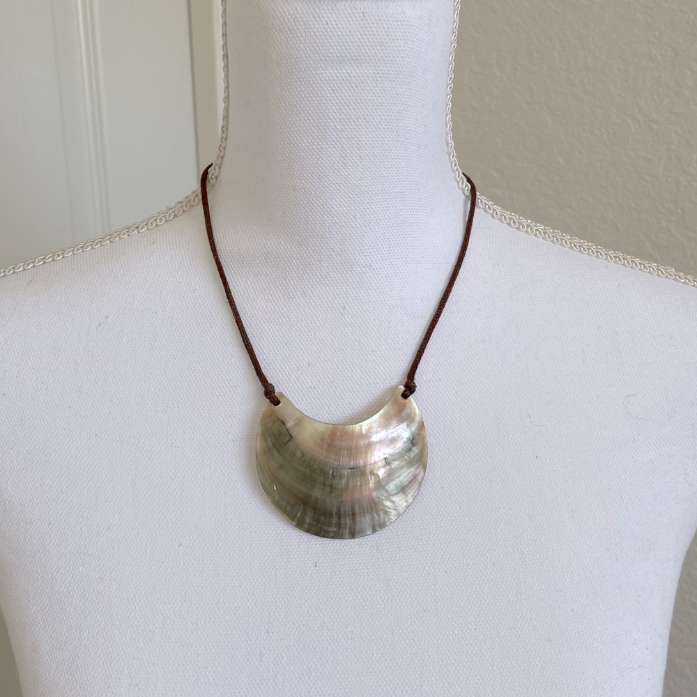 Beautiful abalone and leather necklace